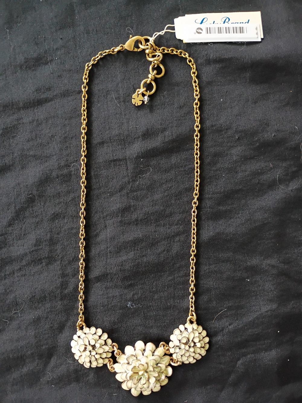 Vintage Metal Enamel Floral 15" Lucky Brand Necklace New with Tags